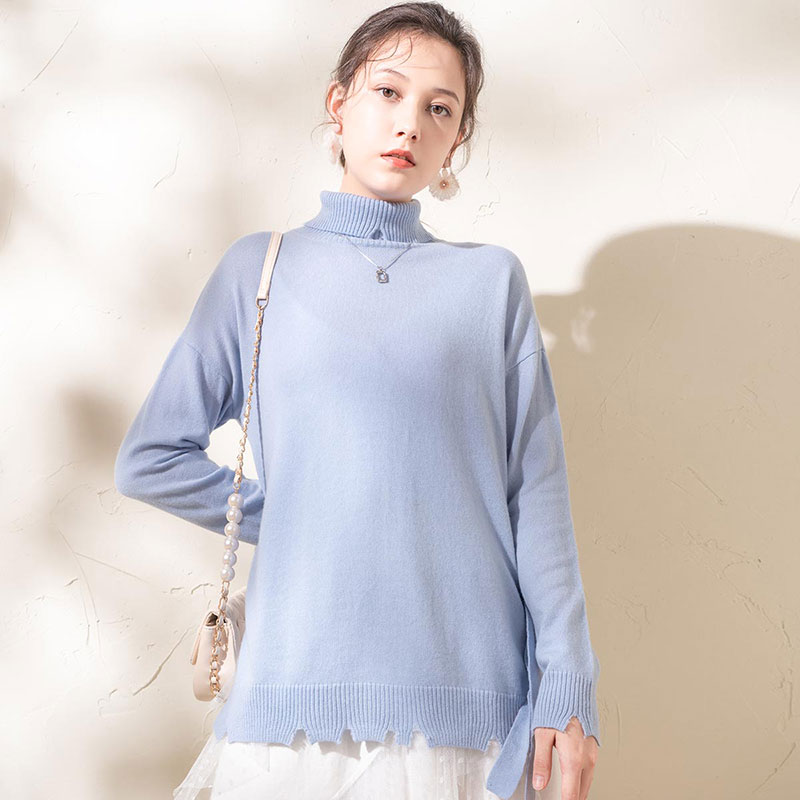 9540680.思诺芙德秋冬新款高领宽松中长女套衫