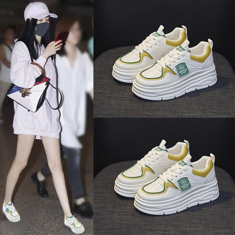 10291839.意达鸟春秋季韩版小白鞋女百搭厚底板鞋休闲舒适日常鞋