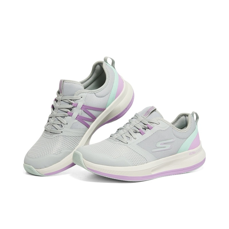 9629445.Skechers斯凯奇女鞋新款缓震轻质跑步鞋耐磨拼接绑带运动鞋128106