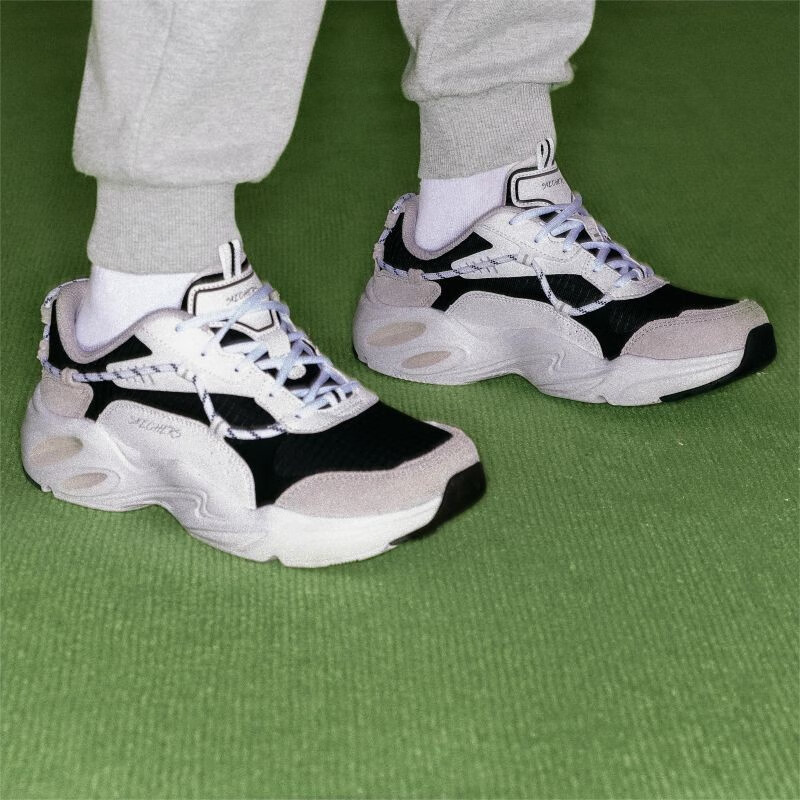 9628132.Skechers斯凯奇女鞋新款华夫熊拼接撞色软底减震运动老爹鞋