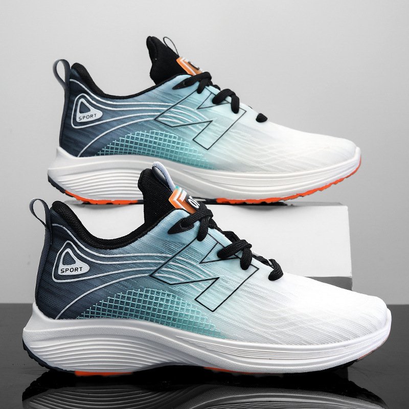10293907.意达鸟春夏款男士网面飞织运动鞋潮流时尚透气韩版休闲跑步鞋