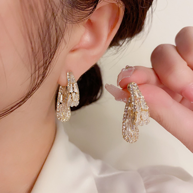 9650462.925银针精致气质锆石前后戴轻奢高级感耳环