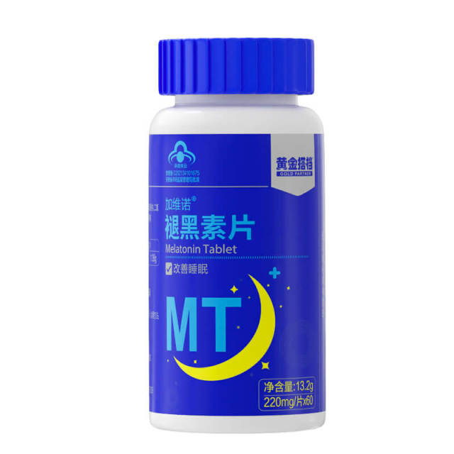 10762166.【买1送1 实发2瓶】黄金搭档褪黑素维生素B6片 60片/瓶 改善睡眠