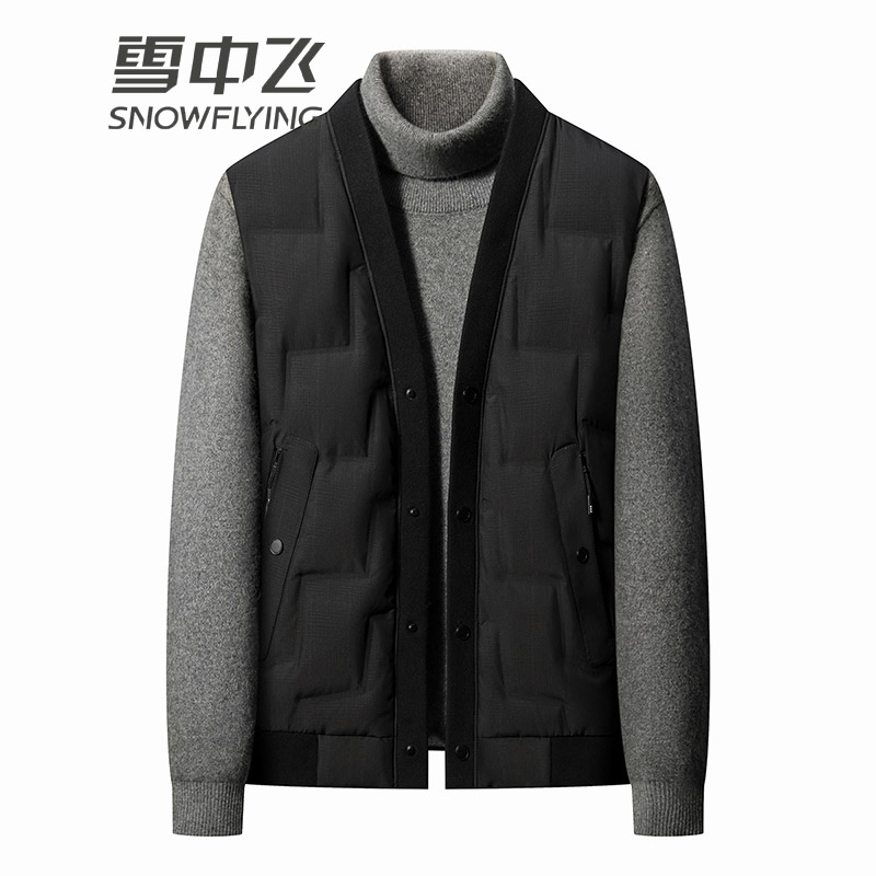 13137637.雪中飞男士休闲立领轻薄款羽绒马甲秋冬季男青年防风保暖男装背心