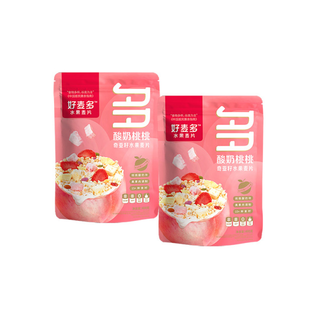 12679163.好麦多 酸奶桃桃+每日酸奶水果麦片400g*2袋