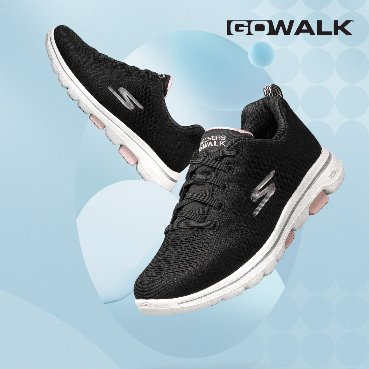 9693808.Skechers斯凯奇健步松紧带一脚蹬舒适缓震女运动鞋