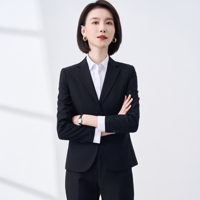 9709334.【上衣+裤子】罗蒙四季款西服套装女士正装商务通勤职业工装上班修身西装女