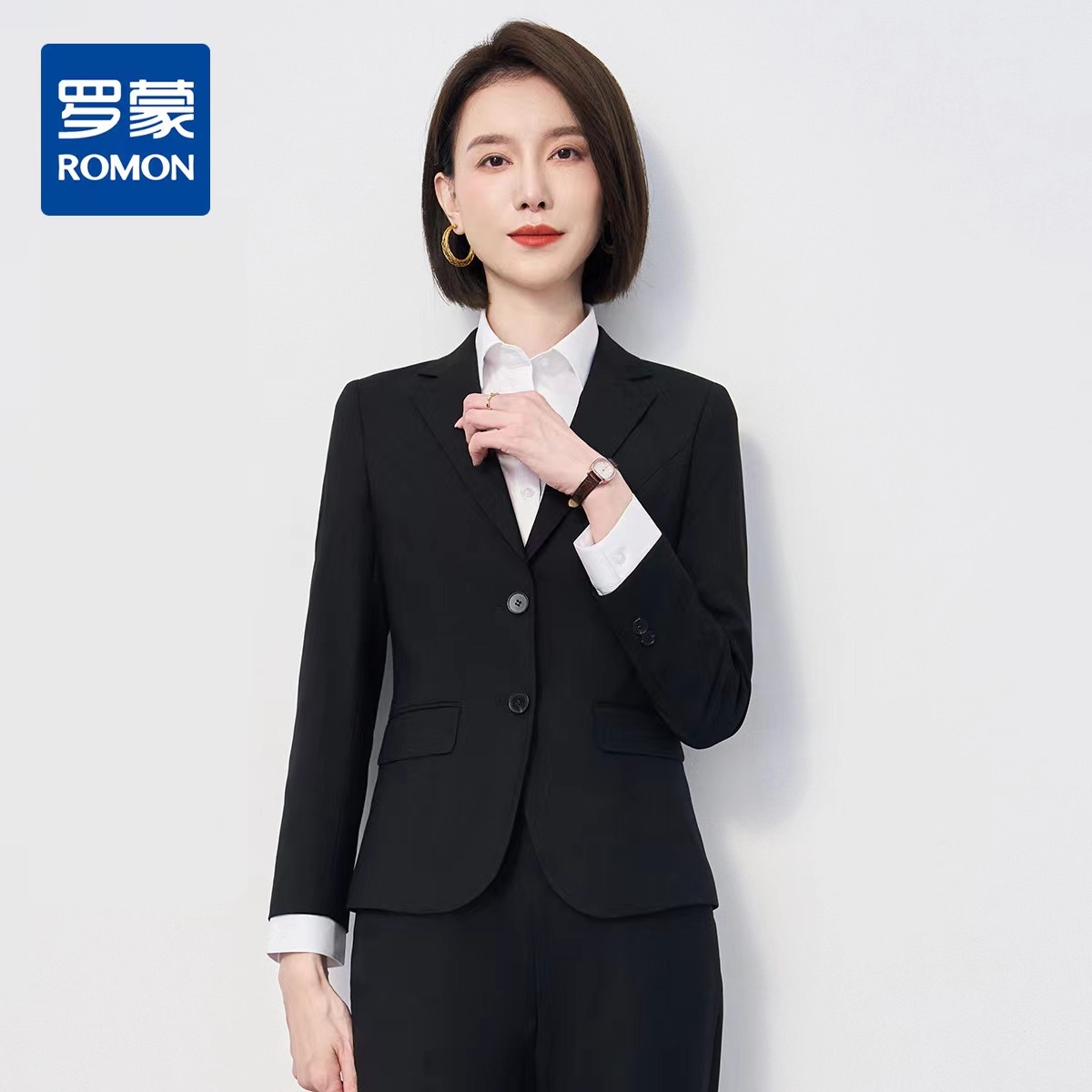 9711711.【上衣+裤子】罗蒙春秋款西服套装女士正装商务通勤职业装两件套西装女