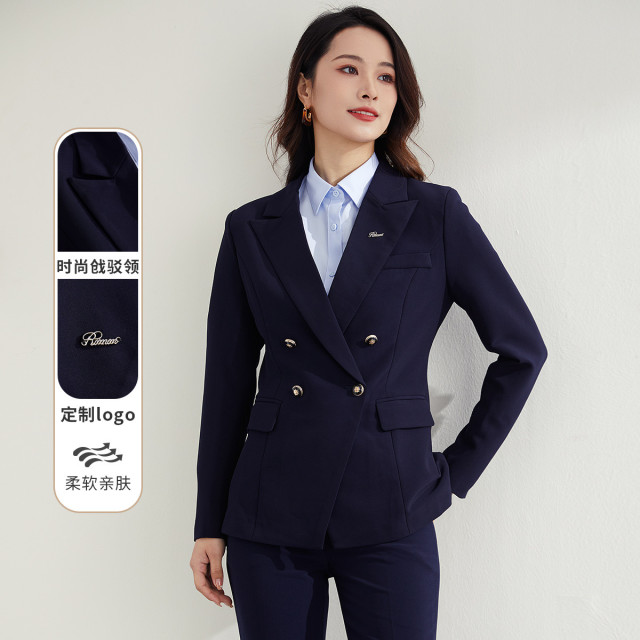 9710709.【上衣+裤子】罗蒙春秋款女士套装时尚优雅通勤舒适西服套装两件套女