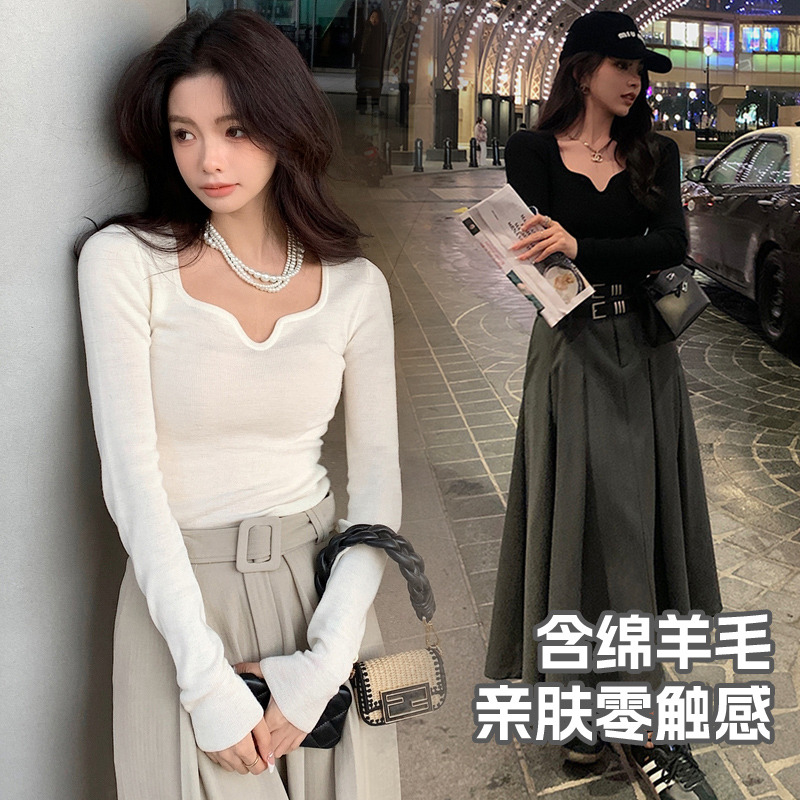 11034773.【亲肤零触感】FEIMI法式别致羊毛针织衫