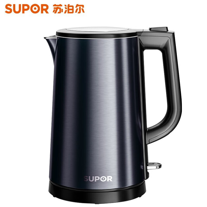 9732275.苏泊尔（SUPOR）1.7L电热壶烧水壶 炫酷彩钢防烫保温全钢无缝内胆自动断电电水壶开水壶SW-17S36A【送礼优选】