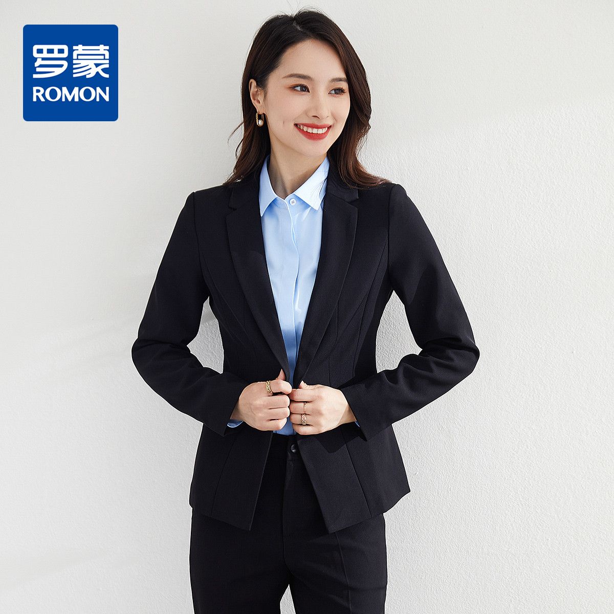 9739381.【西服外套+西裤】罗蒙春秋款女士套装职业OL商务通勤两件套女
