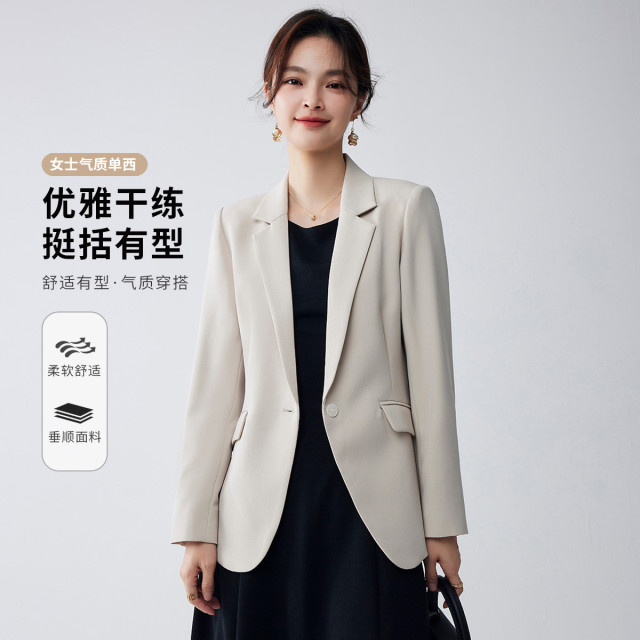 9740589.【商务休闲】罗蒙春秋款女式西服百搭舒适简约大气利落干练西服外套女