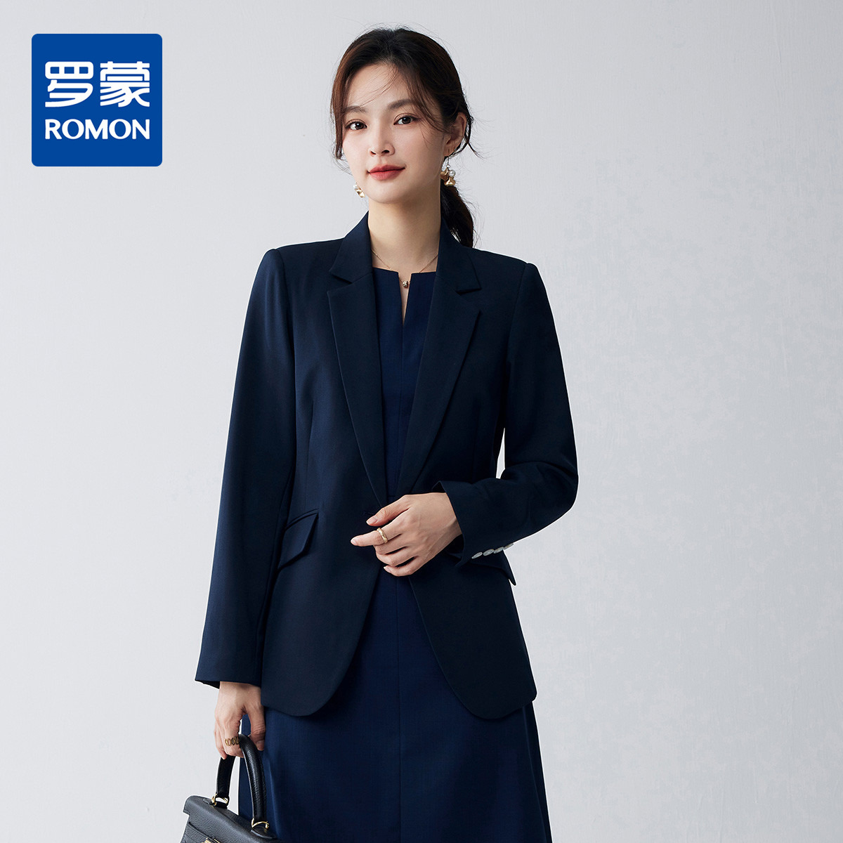 9740589.【商务休闲】罗蒙春秋款女式西服百搭舒适简约大气利落干练西服外套女