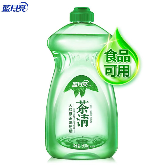 12265873.蓝月亮 茶清天然绿茶洗洁精500g 洗涤灵 果蔬餐具清洗剂 快速去油去农残 天然安全