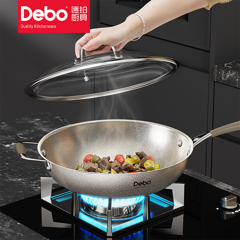 9756463.Debo德铂德罗拉纯钛炒锅30cm(禁用电磁炉)