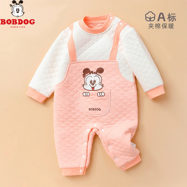 13667650.巴布豆【卡通长袖保暖哈衣】连体衣婴儿秋冬宝宝哈衣外出衣服童装爬服