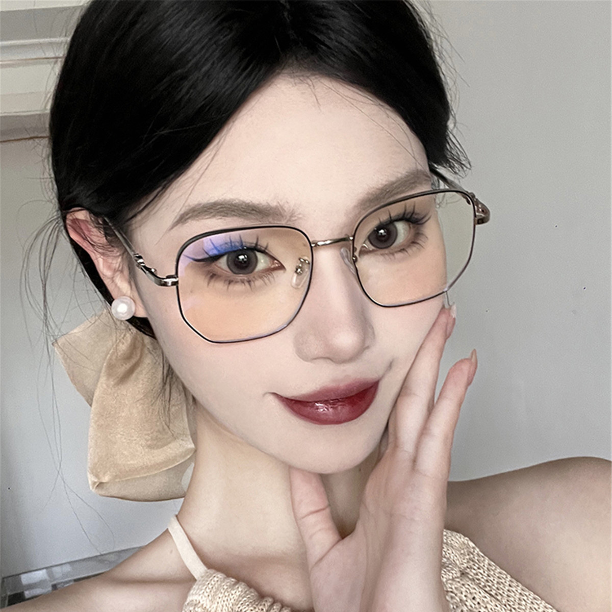 9806444.傲龙AORON多边形显瘦防蓝光眼镜