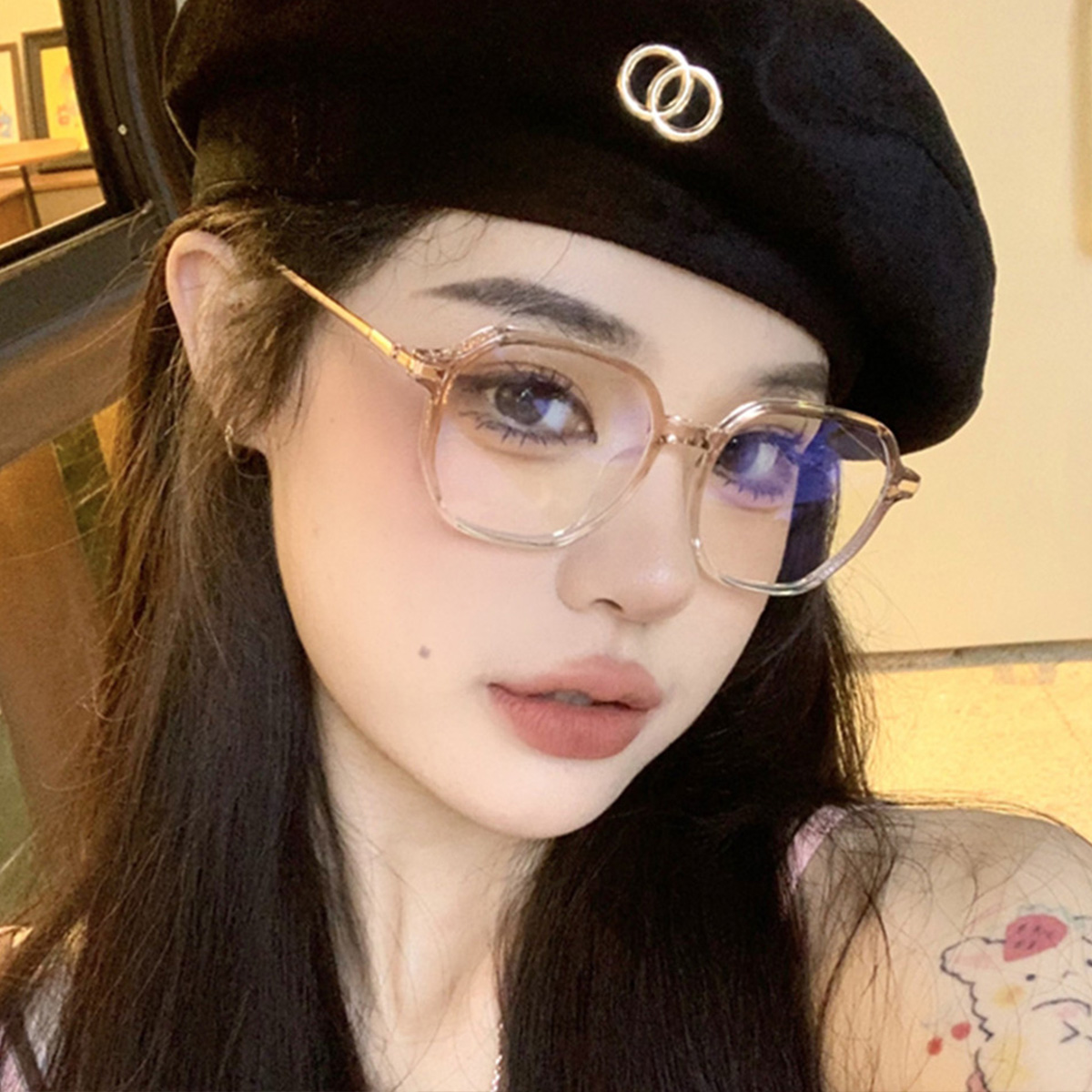 9805752.傲龙AORON百搭显瘦防蓝光眼镜修脸素颜眼镜气质眼镜架平光镜
