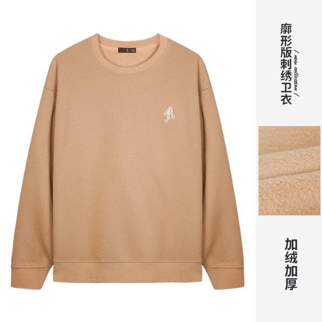 9820012.才子男装秋冬加绒上衣圆领打底衫长袖卫衣