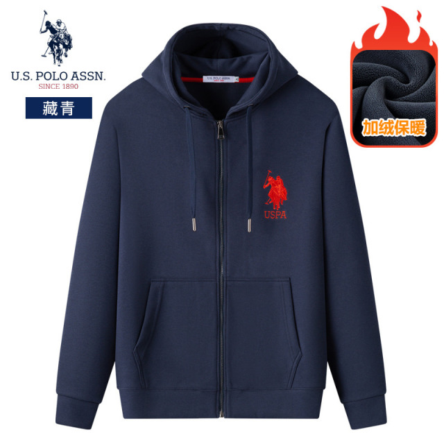 9817676.U.S. POLO ASSN.秋冬男女款加绒开衫外套