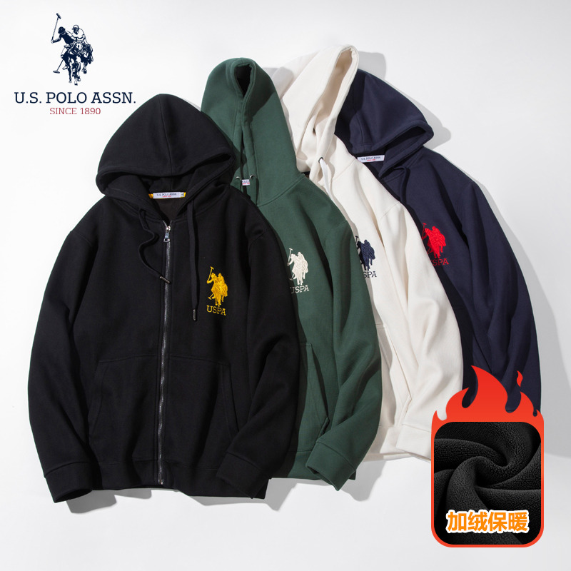 9817676.U.S. POLO ASSN.秋冬男女款加绒开衫外套
