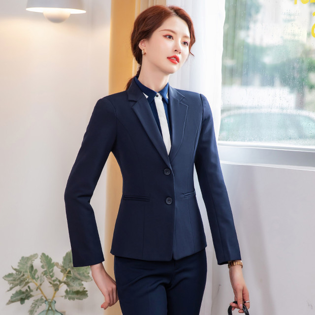9911085.【上衣+裤子】罗蒙西服套装女士时尚修身显瘦商务通勤职业西装女