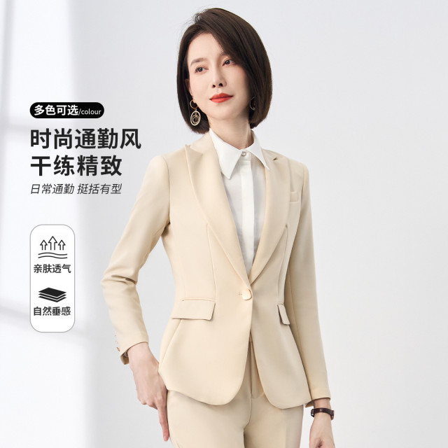 9912753.【西装+西裤】罗蒙百搭女士西服套装商务通勤职业正装修身两件套女