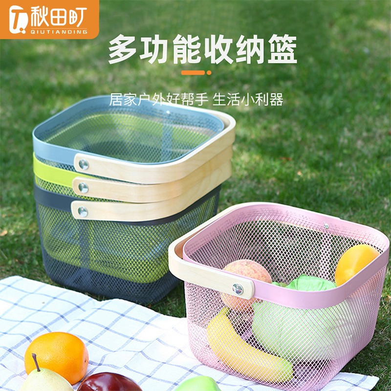 12229774.提篮水果篮子收纳野餐篮菜篮子手提洗洗水果菜篮子