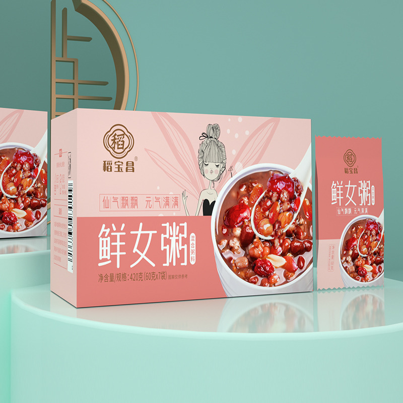 12687492.稻宝昌鲜女粥腊八粥杂粮粥60gx7袋/盒