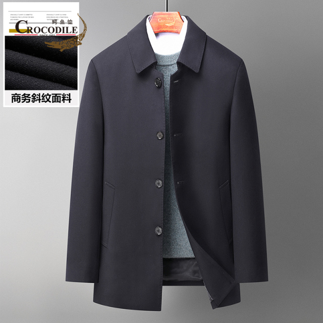 8664279.鳄鱼恤秋冬新品经典商务翻领中长款男式大衣外套男