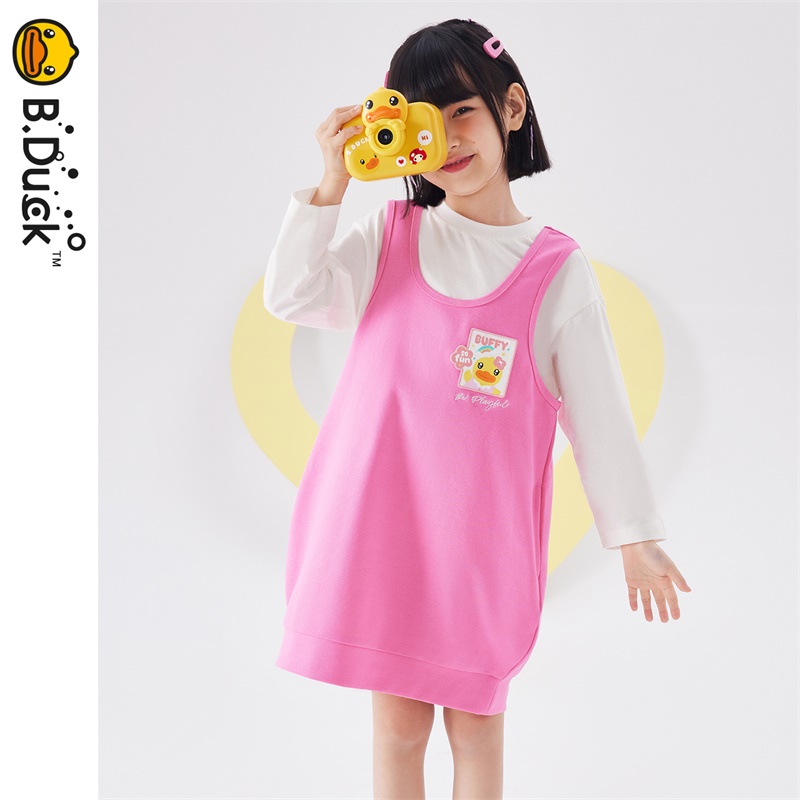 12662154.B.Duck小黄鸭童装春秋女童连衣裙两件套