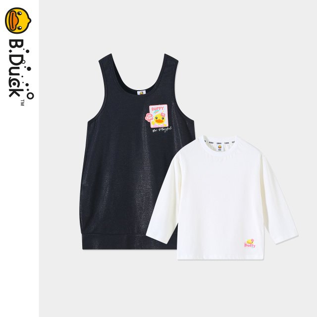 12662154.B.Duck小黄鸭童装春秋女童连衣裙两件套