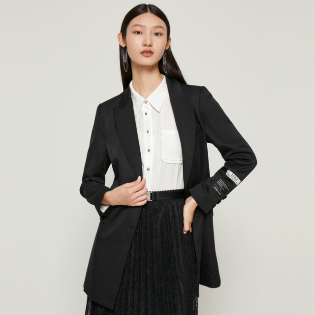 8773853.JZ玖姿职业通勤休闲外套女装2022秋季新款枪驳领设计感气质西装