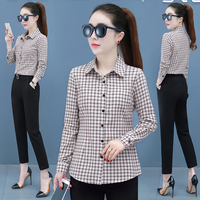 8785967.7-CHAOY春秋新款女式时髦格子休闲时尚衬衫【7-CHAOY女装1】