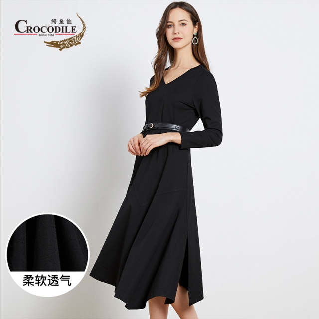 8856548.鳄鱼恤夏季新品休闲百搭淑女裙女士连衣裙女