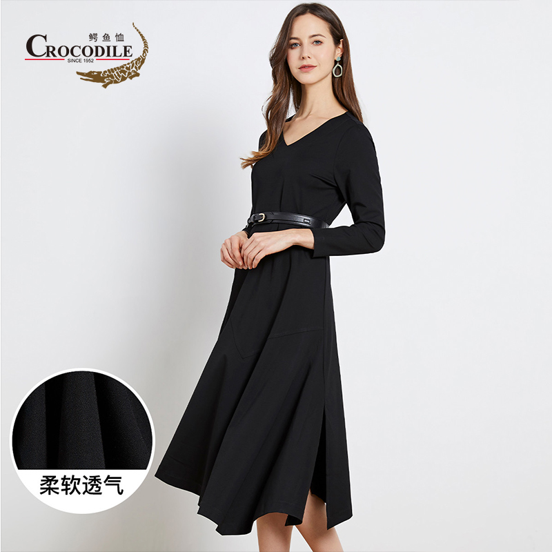 8856548.鳄鱼恤夏季新品休闲百搭淑女裙女士连衣裙女