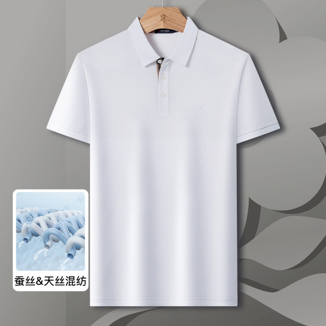 8915075.【天丝&蚕丝棉纺】净色柔软Polo衫短袖T恤轻薄