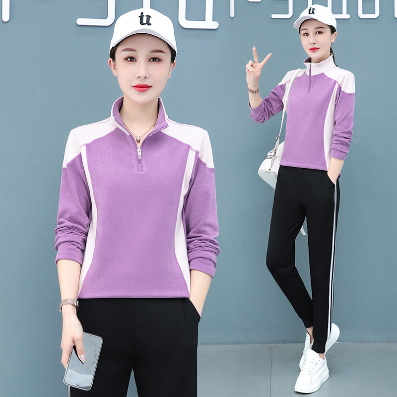 8926312.7-CHAOY女春新款速干运动时尚拼接休闲套装【7-CHAOY女装1】