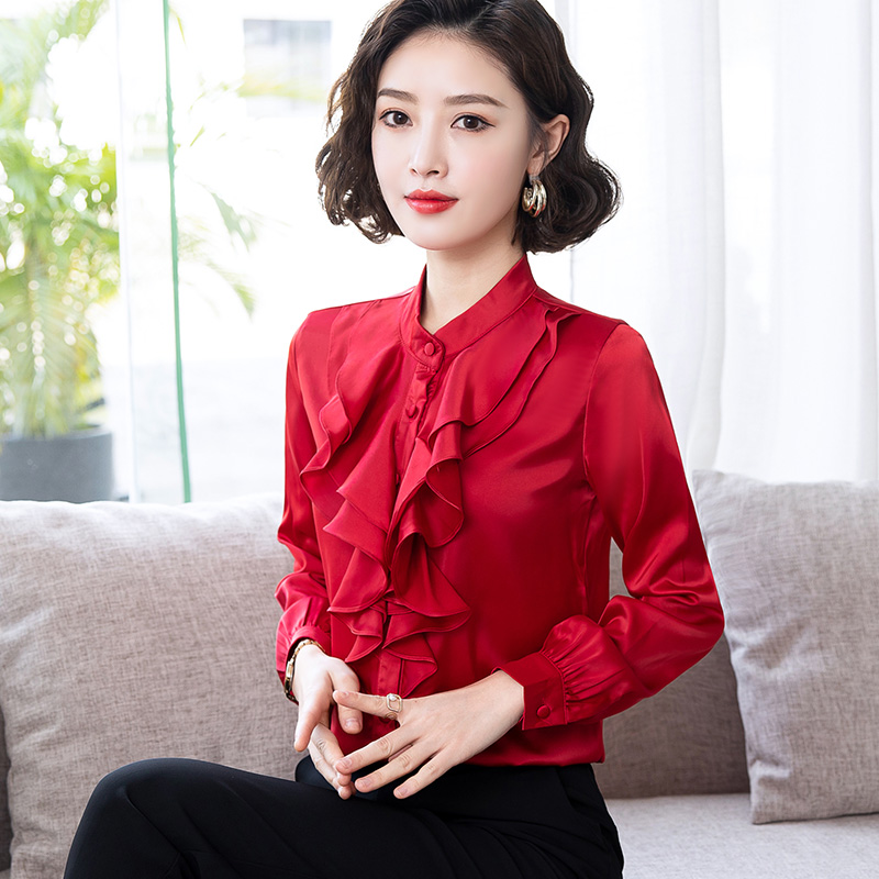 8934980.七玻威女春季新款荷叶摆显瘦气质长袖衬衫【七玻威女装1】