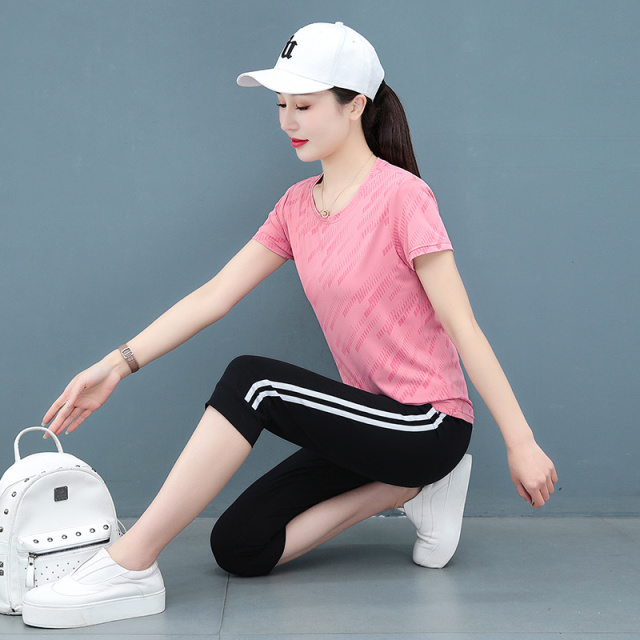 8940699.7-CY女夏季冰丝速干休闲时尚运动短袖套装【7-CY女装XJ】