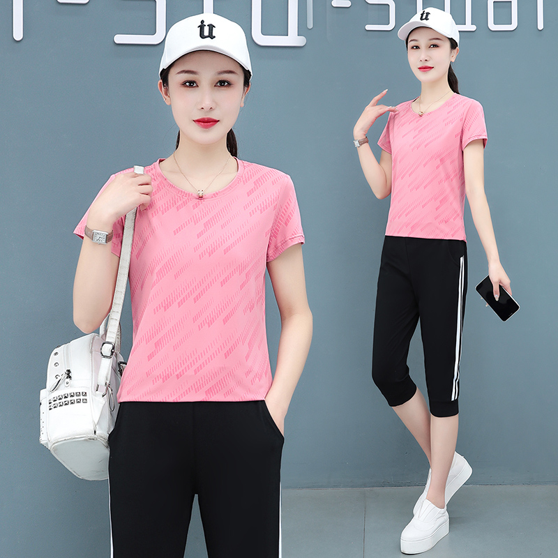8940699.7-CY女夏季冰丝速干休闲时尚运动短袖套装【7-CY女装XJ】