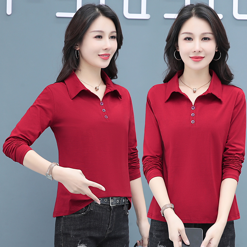 8970816.7-CY女春新款时髦POLO翻领休闲T恤【7-CY女装1】