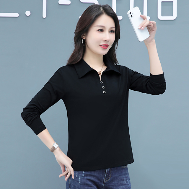 8970816.7-CY女春新款时髦POLO翻领休闲T恤【7-CY女装1】