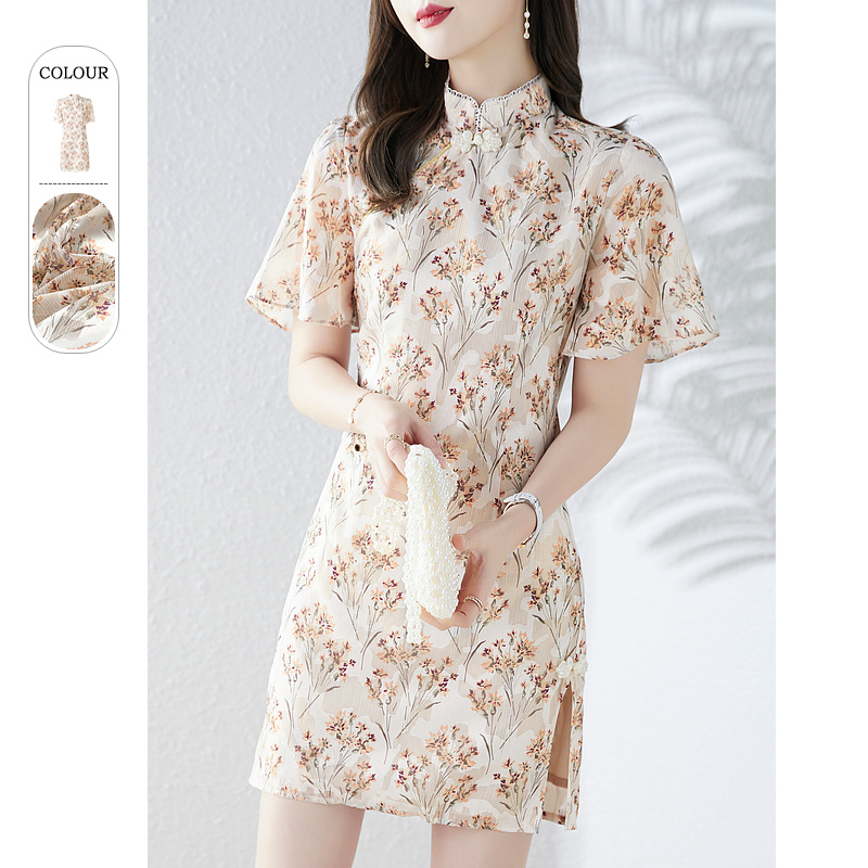 8986158.【清仓福利】似水年华夏时尚分割优雅旗袍改良版女连衣裙