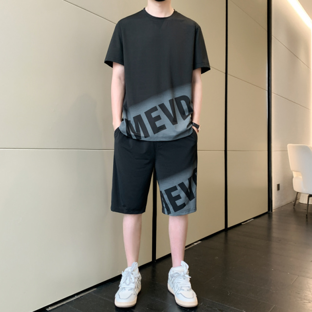 9050715.季婕男款夏季新款休闲潮流圆领冰丝两件套【季婕男装XJ】