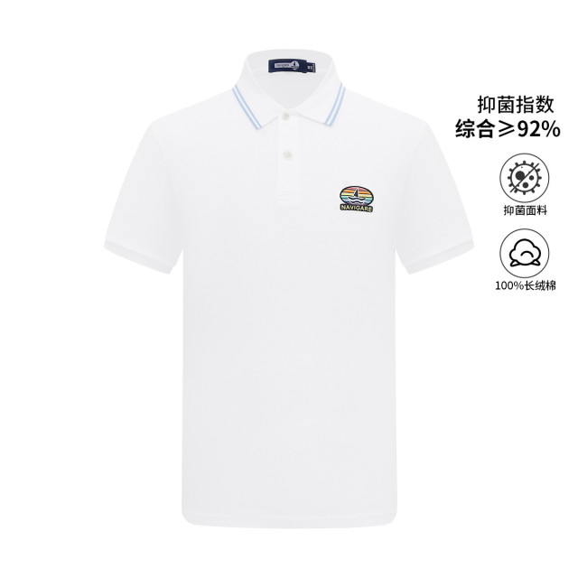9140637.意大利小帆船 23春夏新品刺绣亲肤柔软抑菌男士短袖Polo
