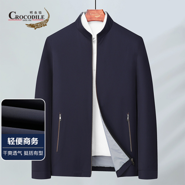 9195372.鳄鱼恤轻便商务春夏款夹克撞色尼龙锦氨弹力舒适上衣外套男