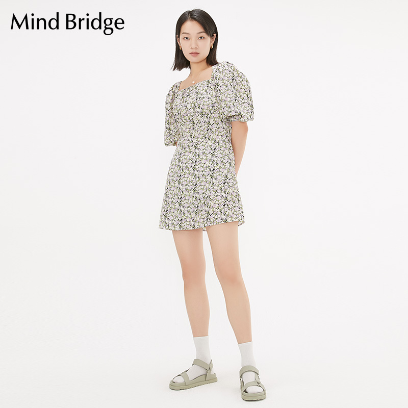 13273035.法式短裙新款夏女茶歇连衣裙碎花短袖 裙子MVOP428A