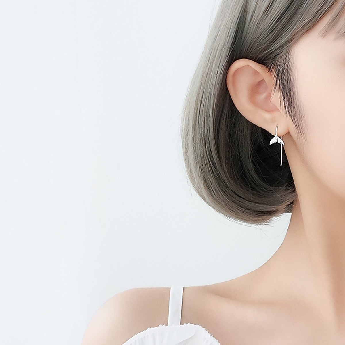 9240519.韩版个性设计饰品美人鱼尾耳饰潮流简约时尚耳环耳钉